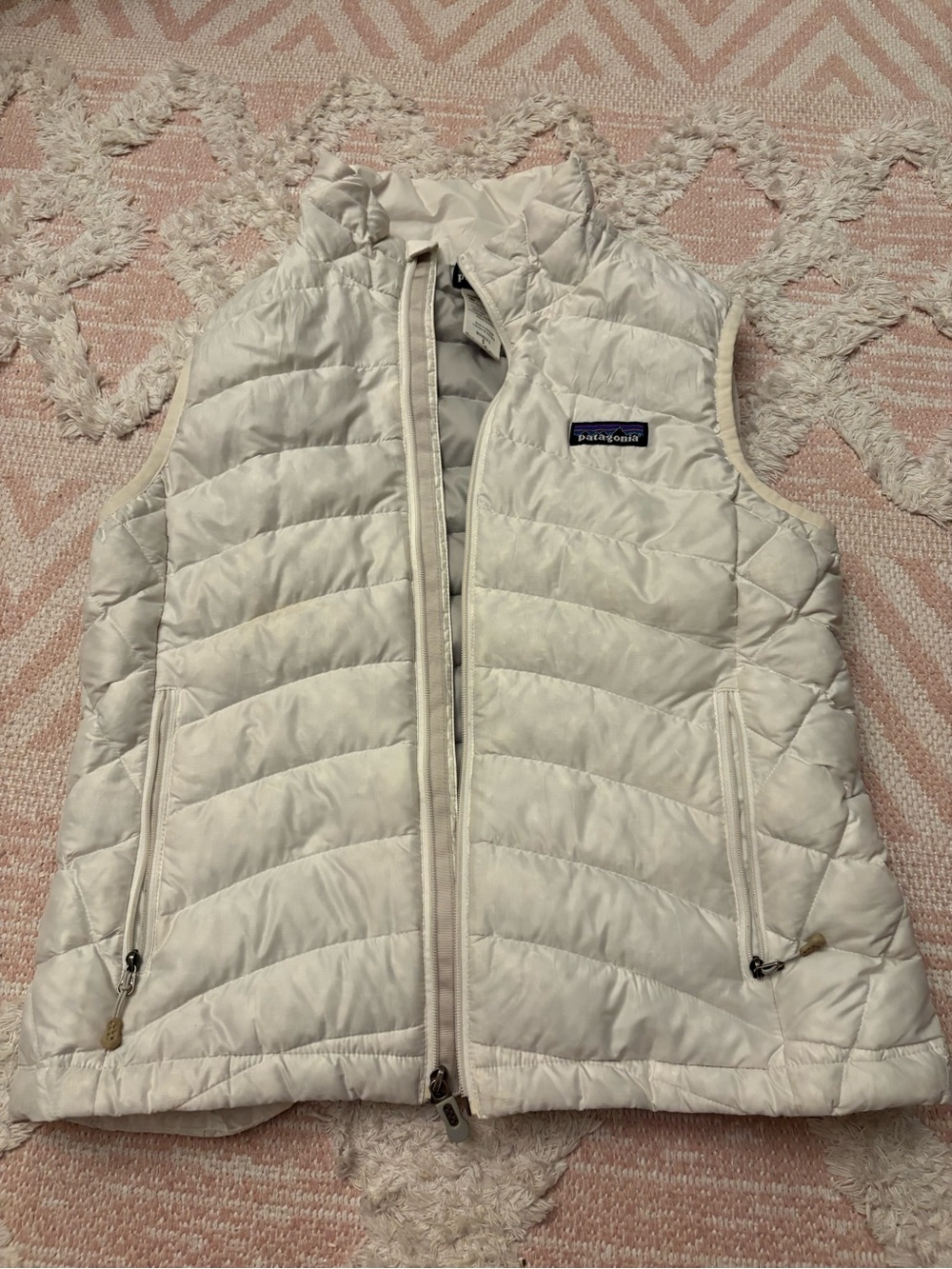 Patagonia Women's White Quilted Down Vest